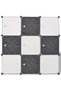 Cube storage cabinet, 9 compartments, black and white - 3