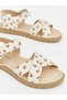 Vizyon New Season Beige Cherry Printed Baby Girl Sandals - 3