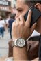 Silver Case Men's Wristwatch |   42mm Steel Case, Silver Metal Band, Silver Dial - 3