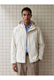 Beige Comfortable Fit Hooded Men's Raincoat
