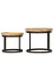 Round side tables, 2 pcs., solid mango wood and steel - 4