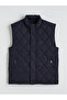 Navy Blue Standard Fit Stand Collar Men's Puffer Vest - 6