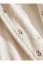 Ecru Floral Embroidered Women's Bathrobe, Pack of Cotton - 3