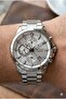 Silver Case Men's Wristwatch |   42mm Steel Case, Silver Metal Band, Silver Dial