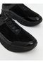 Black Genuine Leather Lace-Up Men's Sports Shoes - 3