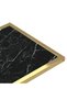 Black marble computer side table 50x35x65 cm glass - 5