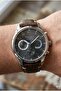 Modern Kasa Men's Wristwatch |   44mm Steel Case, Dark Brown Leather Strap, Gray Dial - 5