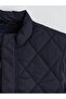 Navy Blue Standard Fit Stand Collar Men's Puffer Vest - 8