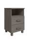 Bedside tables, 2 pcs., light gray, 40x35x62 cm, solid pine wood - 3