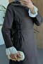 Lace-Detail Denim Dress Brown - 4