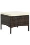 2-seater garden sofa with table & stools, brown, polyrattan - 7