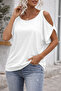 Women's Comfortable Cut Blouse with Open Shoulder Detail - 3