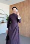 Lace Detailed Denim Dress Plum - 4