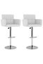 Bar stools, 2 pcs., white, eco- Leather