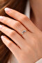 Adjustable Gold Color Stone Ring – Minimal Women's Ring with Elegant Blue Stone Detail - 3