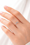 Adjustable Gold Color Stone Ring – Minimal Women's Ring with Elegant Blue Stone Detail - 2