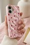 iPhone 17 Wavy Patterned Pink Polka Dot Pack Silicone Case Stylish Design Phone Case - 4