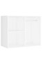 LED dressing table with 2 cabinets, white, engineered wood - 7