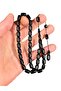 Black Capsule Cut Faceted Amber Prayer Beads 7 X 10.5 mm
