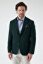Pique Men's Green Half Lined Mono Collar Stretchy Poly Viscose Fabric Slim Fit Sports Blazer Jacket