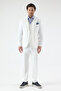 Pique Men's White Poly Viscose Fabric Knitted Jacket+Pants+ Vest Set Slim Fit Suit - 3