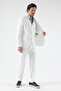 Pique Men's White Poly Viscose Fabric Knitted Jacket+Pants+ Vest Set Slim Fit Suit - 6
