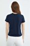 Floral Embroidered Crew Neck T-Shirt - 8