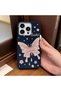 iPhone 15 Pro Max Compatible Beautiful Butterfly Patterned Leather Textured Phone Case - 2