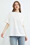 Crew Neck Casual T-Shirt with Heart Accessories - 2