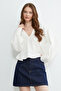 V-Neck Muslin Fabric Blouse with Tie Detail - 3