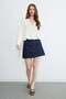 V-Neck Muslin Fabric Blouse with Tie Detail - 4