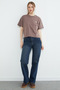 Metal-Accented Crew Neck Slit T-Shirt - 2