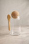 Borosilicate Jar with Cork Lid and Bamboo Spoons Kw-386B - 2