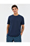Organic Coll. M Short Sleeve T-Shirt Men's Navy Blue Tshirt S241166-0505