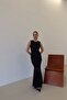 Women's Black Lace Zero Sleeve Fish Dress - 2