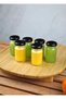 6 Pieces Transparent Glass Shot Detox Bottle 67 ml Leak-Proof Mini Jar with Black Metal Lid