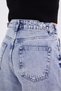 Women's Blue Random Wash Loose Fit Jean Trousers – High Waist Comfortable Fit Wide Leg 100% Cotton Denim - 5