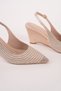 Ti̇era Stone and Pearl Embellished Pointed Toe Open Back Women's Dol Wedge Heel Evening Dress Shoes - 3