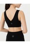 Black Ecovero ™ Viscose Gathered V-Neck Yoga Bra with Breast Pads - 4