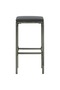 Bar stools with cushions, 3 pcs., grey, polyrattan - 5