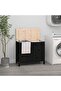 Laundry box, black, 88.5x44x76 cm, solid pine wood