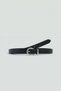 Black Faux Leather Women's Belt