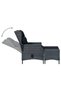 Folding garden chair with stool, dark grey, polyrattan - 4