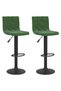 Bar stools, 2 pcs., dark green, Velvet - 2