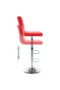 Bar stools, 2 pcs., red, eco- Leather - 5