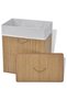 Rectangular Bamboo Laundry Basket, - 2