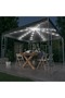 Pavilion with LED string lights, anthracite, 300x300cm
