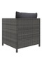 Garden sofa with cushions, grey, polyrattan - 4
