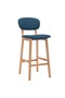 Bar stools, 2 pcs., blue, fabric - 3