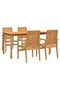 Garden table set, solid teak wood, 5 pieces - 2
